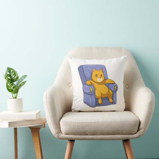 猫とソファ クッション (椅子)