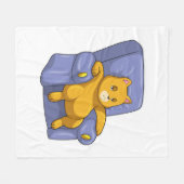 猫とソファ フリースブランケット (正面(横))