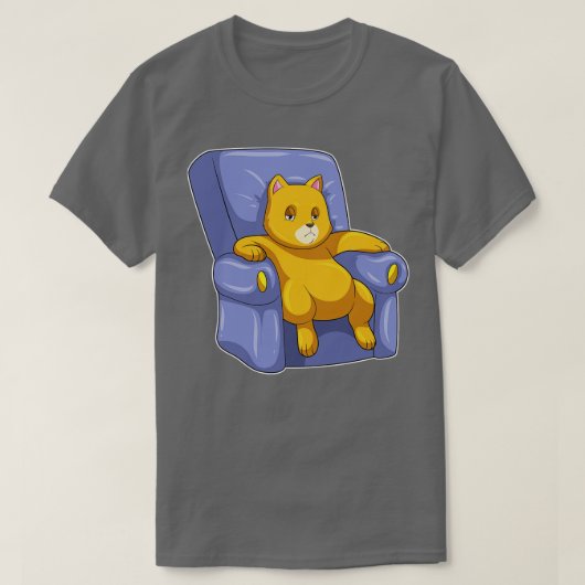 猫とソファ Tシャツ (デザイン正面)
