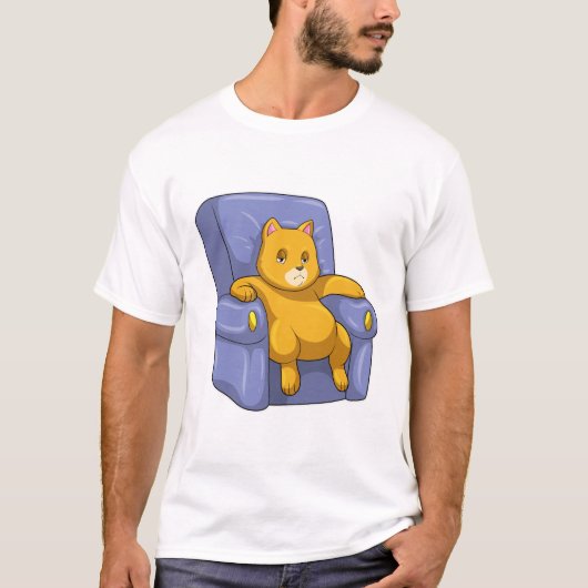 猫とソファ Tシャツ (正面)