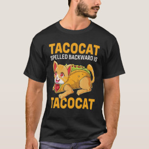 猫とタのためのTacocatは後ろ向きに綴るとTacocat Tシャツ