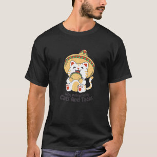 猫とタコスに惑わされる Tシャツ