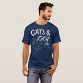 猫とタットおもしろい猫クールタトゥー好き Tシャツ (正面フル)
