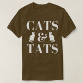 猫とタットと猫のタトゥーと猫好き Tシャツ (デザイン正面)