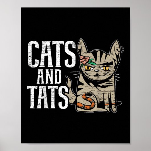 猫とタットインキタトゥーラバータトゥーイング子猫 ポスター (正面)
