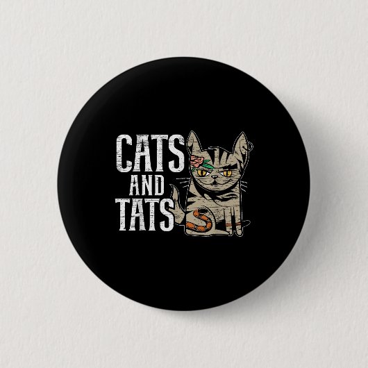 猫とタットインキタトゥーラバータトゥーイング子猫 缶バッジ (正面)