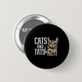 猫とタットインキタトゥーラバータトゥーイング子猫 缶バッジ (正面&裏面)