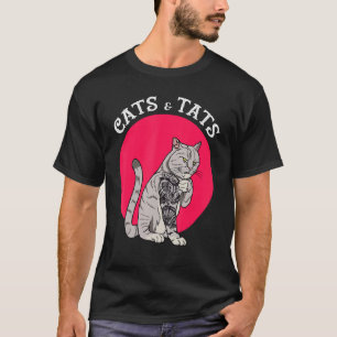 猫とタットTシャツ猫タトゥーTシャツ猫&猫 Tシャツ