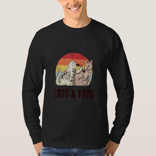 猫とタトゥーが可愛い Tシャツ (正面)