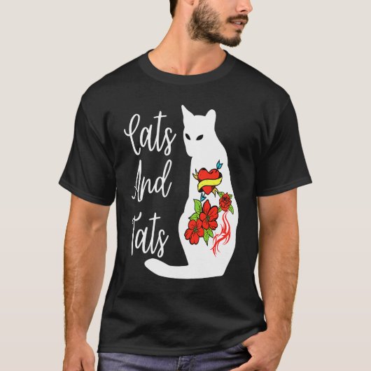 猫とタトゥー 3 Tシャツ (正面)