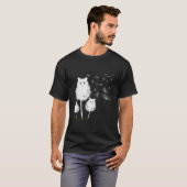 猫とタンポポの花 Tシャツ (正面フル)