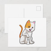 猫とチェスの駒 ポーン ポストカード (正面/裏面)