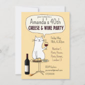 猫とチーズとワインパーティーの誕生日試飲 招待状 (正面)
