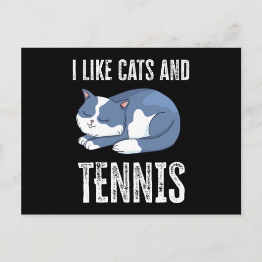 猫とテニスが好きな人のギフト ポストカード (正面)