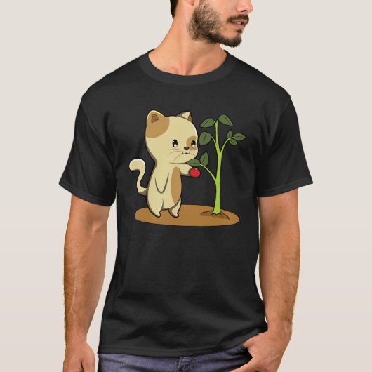 猫とトマト Tシャツ (正面)