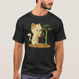 猫とトマト Tシャツ