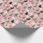 猫とドーナツかわいい猫レディーラッピング紙 ラッピングペーパー (角)