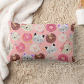 猫とドーナツ腰枕 ランバークッション (ブランケット)