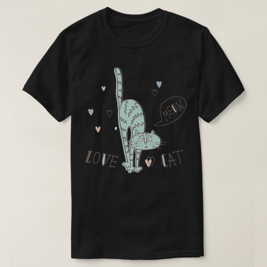 猫とニャおもしろいーニャー Tシャツ (デザイン正面)