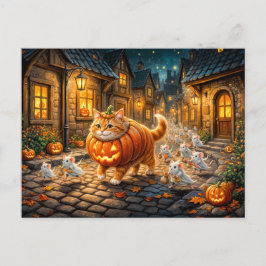 猫とネズミのハロウィン市街散歩 ポストカード