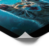 猫とネズミのパロディの子ユーモアのある猫を追いかける ポスター (角)