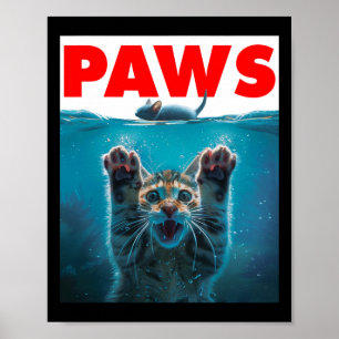 猫とネズミのパロディの子ユーモアのある猫を追いかける ポスター