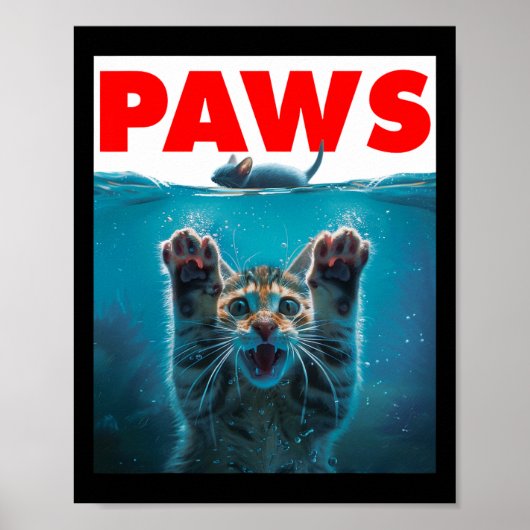 猫とネズミのパロディの子ユーモアのある猫を追いかける ポスター (正面)