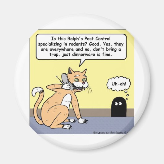 猫とネズミの食器 楽しいキャラクターギフト&Tシャツ マグネット (正面)