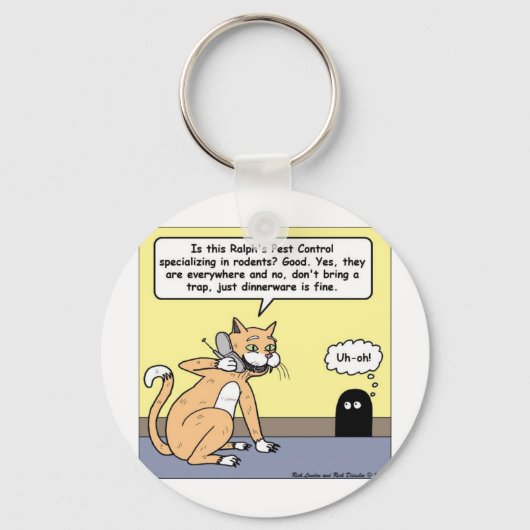 猫とネズミの食器 楽しいキャラクターグッズとTシャツ キーホルダー (正面)