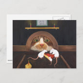 猫とネズミファミリー ポストカード (正面/裏面)