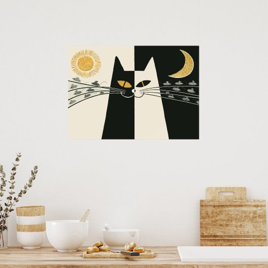 猫とネズミレトロヴィンテージポスター ポスター (キッチン)