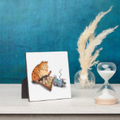 猫とネズミ遊のチェス漫画スケッチおもしろい  フォトプラーク (インサイチュ)