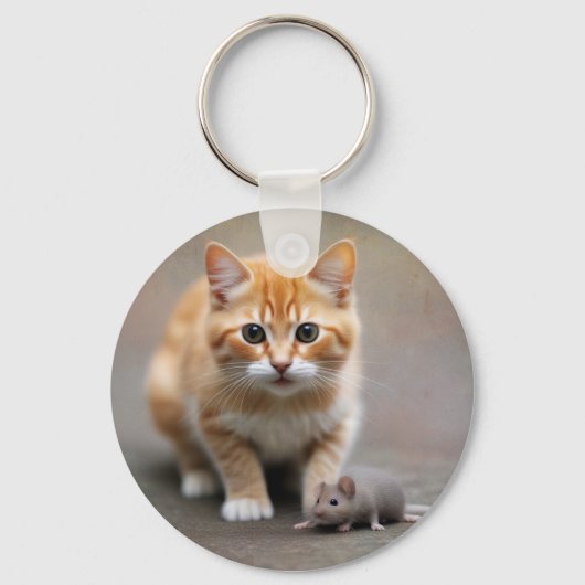 猫とネズミ キーホルダー (正面)