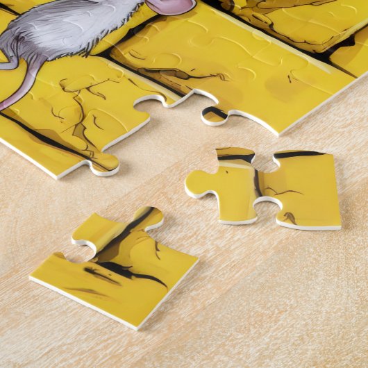 猫とネズミ。 ジグソーパズル (側面)