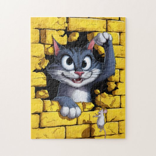 猫とネズミ。 ジグソーパズル (縦)