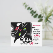 猫とハト - ユーモアの知恵 ポストカード (スタンド正面)