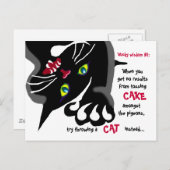 猫とハト - ユーモアの知恵 ポストカード (正面/裏面)