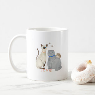 猫とハリネズミのかわいいマグ愛 コーヒーマグカップ