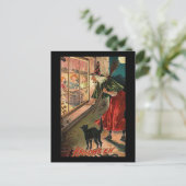 猫とハロウィーンの魔女 ポストカード (スタンド正面)