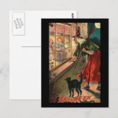 猫とハロウィーンの魔女 ポストカード (正面/裏面)