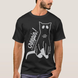 猫とハロウィーンを楽しむ - 笑えるハロウィーンデザイン Tシャツ