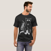 猫とハロウィーンを楽しむ - 笑えるハロウィーンデザイン Tシャツ (正面フル)