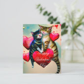 猫とハートキッズバレンタイン シーズンカード (スタンド正面)