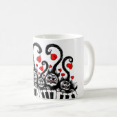 猫とハート漫画 コーヒーマグカップ (正面右)