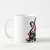 猫とハート漫画 コーヒーマグカップ (左)