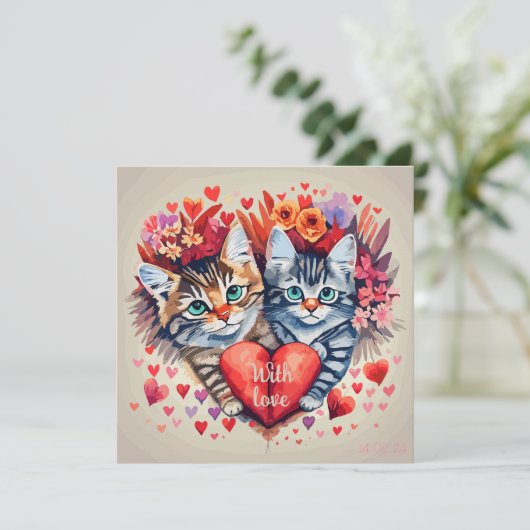 猫とハート (スタンド正面)