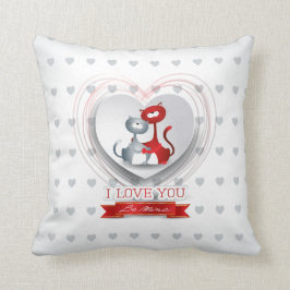 猫とハート クッション