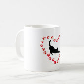 猫とハート コーヒーマグカップ (正面左)