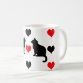 猫とハート コーヒーマグカップ (正面右)