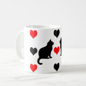 猫とハート コーヒーマグカップ (正面左)